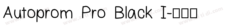 Autoprom Pro Black I字体转换